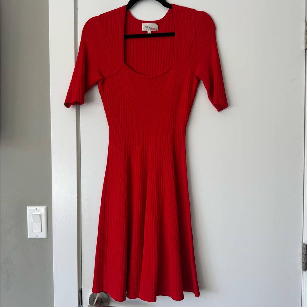 Milly Engineered Rib Flare Dress
